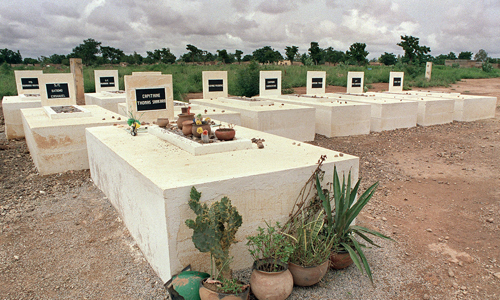 La tombe de Thomas Sankara le 4 août 1988. <br>© Pascal Guyot/AFP