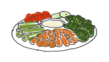 Pictos une assiette avec des légumes