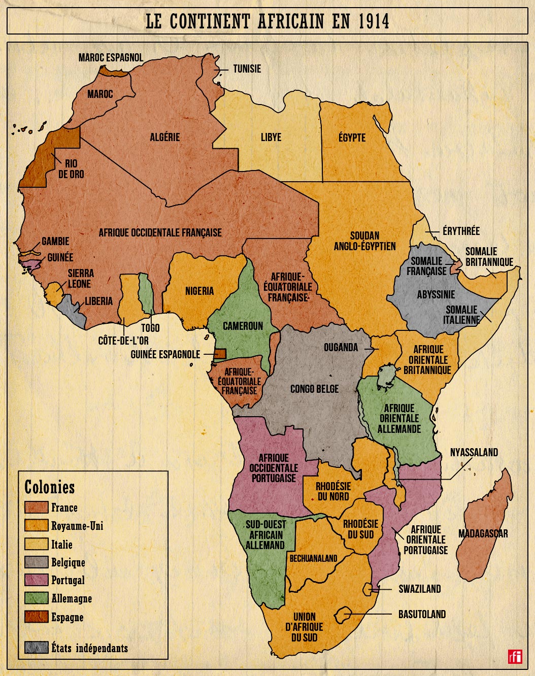 carte de l afrique en 1914 Grande Guerre : les batailles oubliées de l'Afrique   RFI